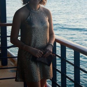 Gold sequin dress